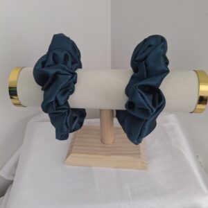 Scrunchie de Satín Azul Turquesa