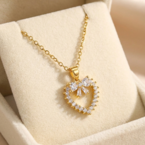 Cordón Dorada Dije Corazón Coquette