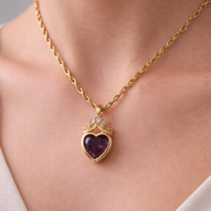 Cadena ADN con Dije Corona Lila