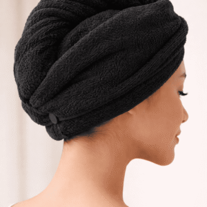 Toalla para Cabello de Microfibra Negra