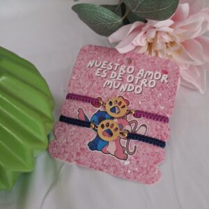 Pulsera Pareja Huellitas Stitch x2