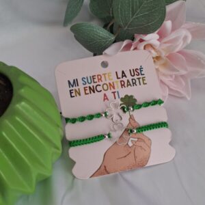 Pulsera Pareja Trébol x2
